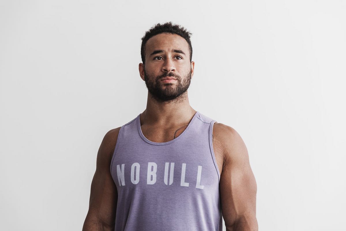 Nobull Men's Tank Tops Lavender | Australia (ZR2453)